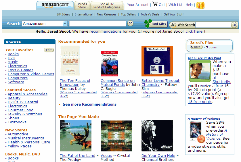 Click to see Amazon.com's Home Page