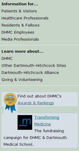 DHMC.org Information Links
