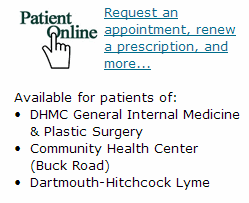 DHMC.org PatientOnline Section