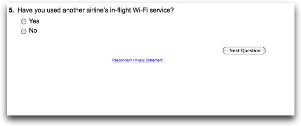 Have you used another airline's in-flight Wi-Fi service?